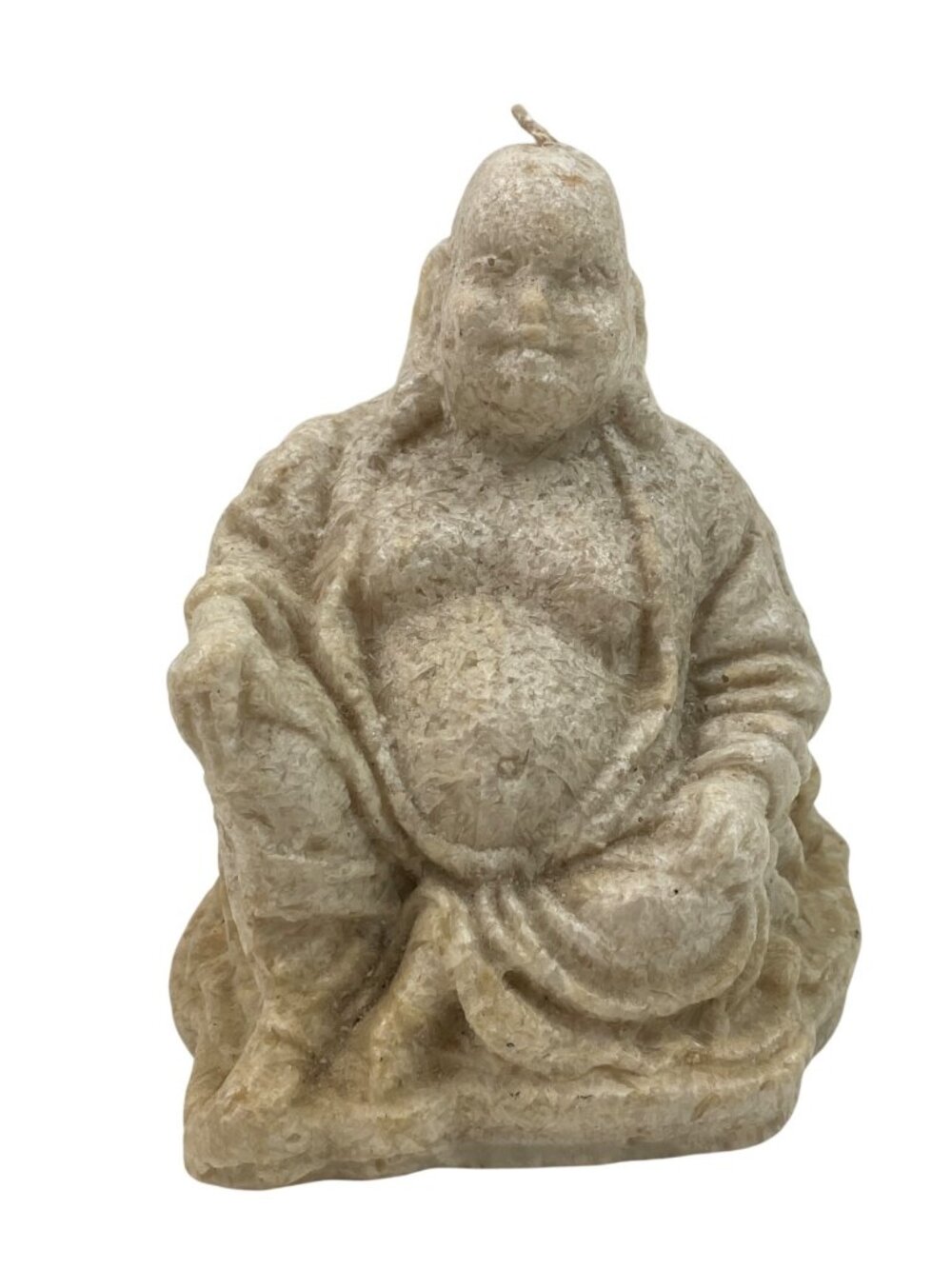 Moonlite Buddha-Shaped Candle Figurine Beige Wax Vintage Decor Approx. 4" Tall
